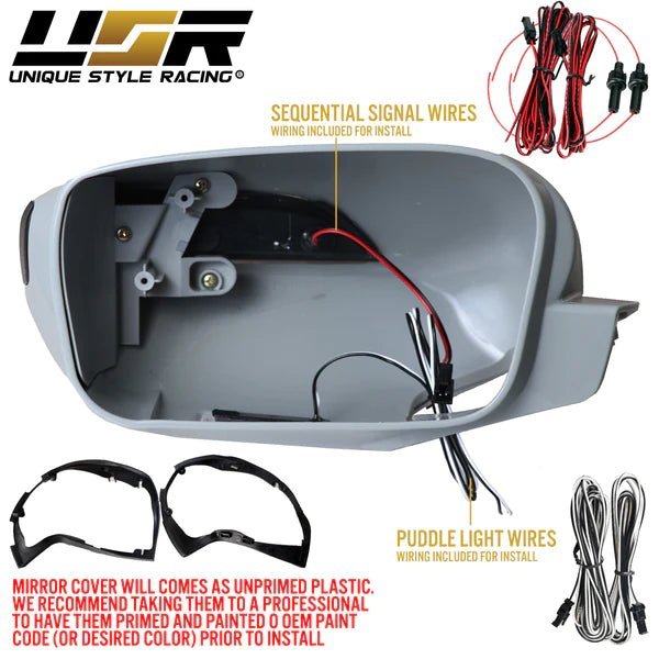 2004 - 2006 Acura TL TypeS Style Side Mirror Cover w/ Sequential Amber LED Smoke Lens Turn Signal Upgrade
#optional-items_mirror-cover-with-sequential-led-smoke-lens-turn-signal-and-curtesy-led-puddle-light