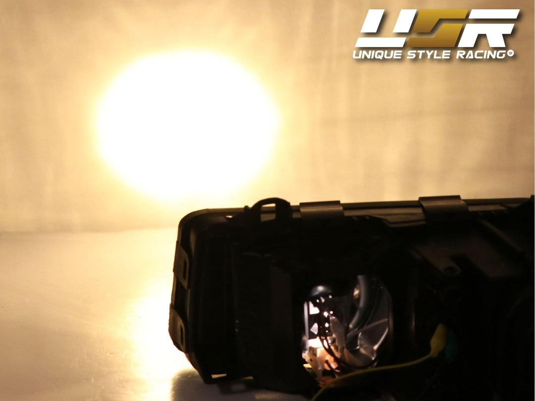 1992 - 1999 BMW E36 3 Series Yellow High Clear Low Glass Lens Hella Euro Ellipsoid Projector Headlight