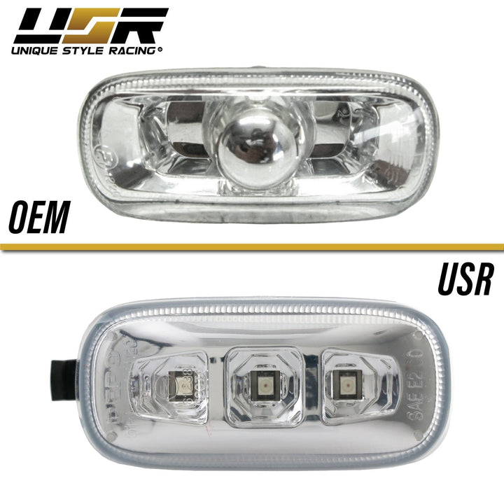2002 - 2008 Audi A4 S4 B6 B7 / 2006 - 2008 A3 S3 8P / 0211 A6 S6 C5 C6 / 0409 A8 D3 / 0811 TT 8J Crystal Clear or Smoke LED Fender Side Marker Light