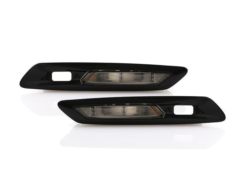 2011 - 2016 BMW 5 Series F10 / F11 with Park Assist Glossy Black/Smoke LED Fender Side Marker Light