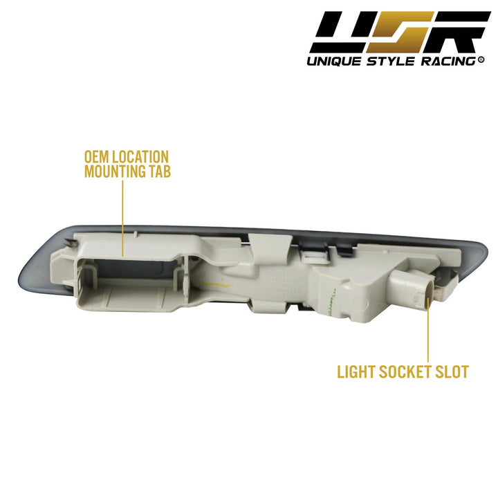 2011 - 2016 BMW 5 Series F10 / F11 Without Park Assist Models Glossy or Matte Black Frame Fender Smoke LED Fender Side Marker Light