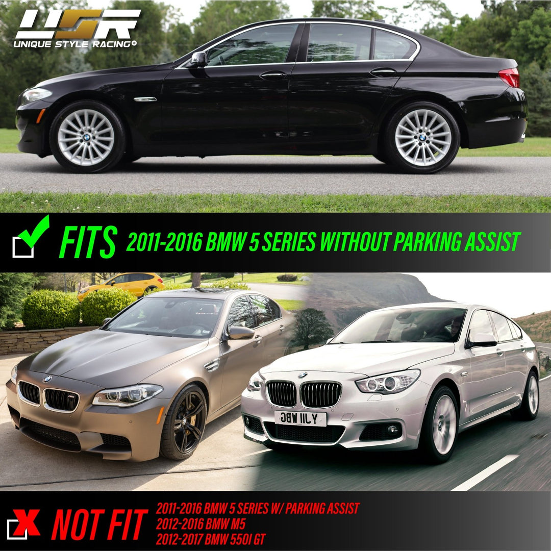 2011 - 2016 BMW 5 Series F10 / F11 Without Park Assist Models Glossy or Matte Black Frame Fender Smoke LED Fender Side Marker Light