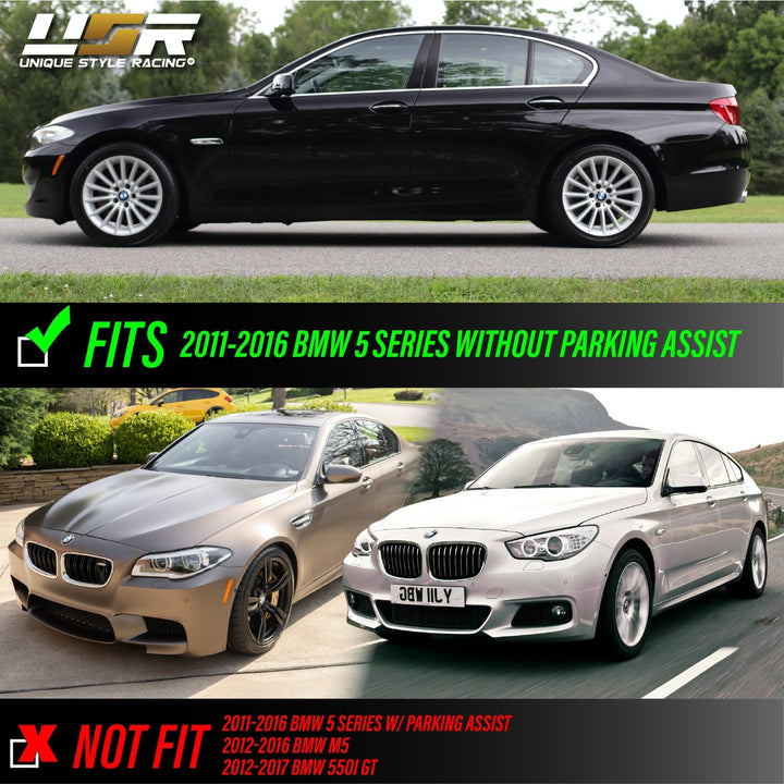 2011 - 2016 BMW 5 Series F10 / F11 Without Park Assist Models Glossy or Matte Black Frame Fender Smoke LED Fender Side Marker Light