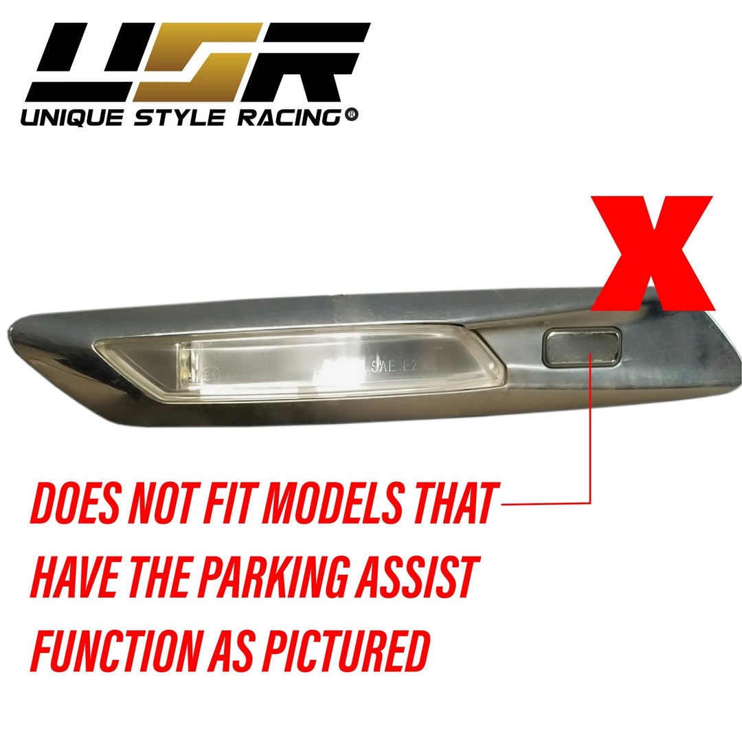 2011 - 2016 BMW 5 Series F10 / F11 Without Park Assist Models Glossy or Matte Black Frame Fender Smoke LED Fender Side Marker Light