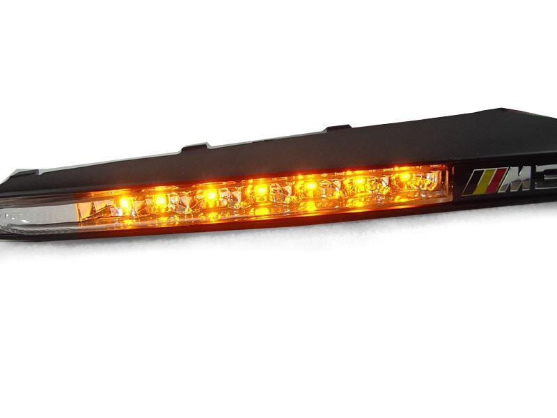 2008 - 2012 BMW 3 Series E90/E92/E93 M3 Clear or Smoke LED Fender Side Grill With Side Marker Light, Optional TriColor / Monochrome Badges