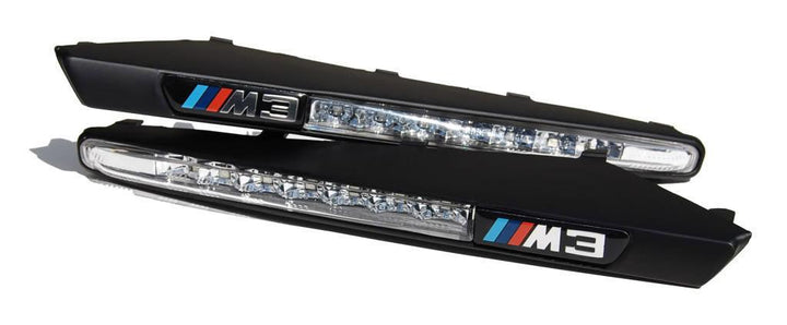 2008 - 2012 BMW 3 Series E90/E92/E93 M3 Clear or Smoke LED Fender Side Grill With Side Marker Light, Optional TriColor / Monochrome Badges