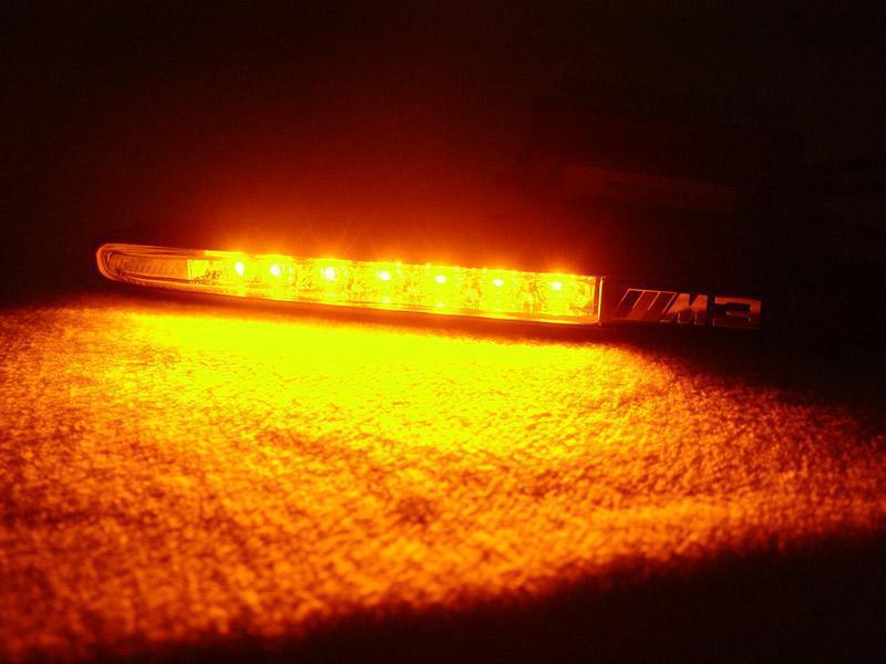 2008 - 2012 BMW 3 Series E90/E92/E93 M3 Clear or Smoke LED Fender Side Grill With Side Marker Light, Optional TriColor / Monochrome Badges