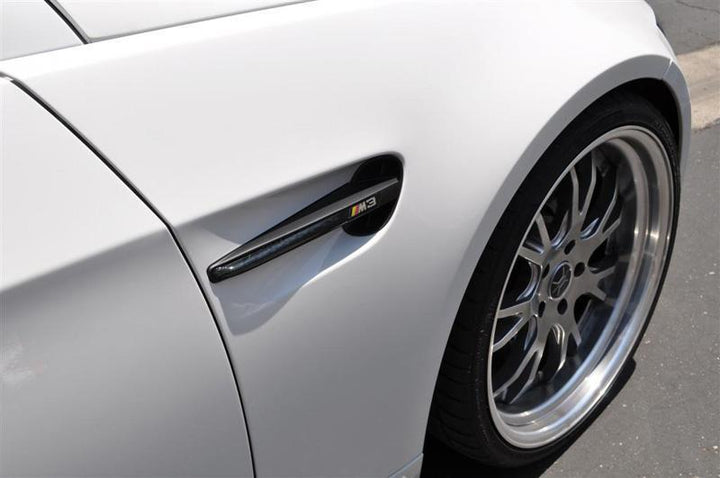 2008 - 2012 BMW 3 Series E90/E92/E93 M3 Clear or Smoke LED Fender Side Grill With Side Marker Light, Optional TriColor / Monochrome Badges