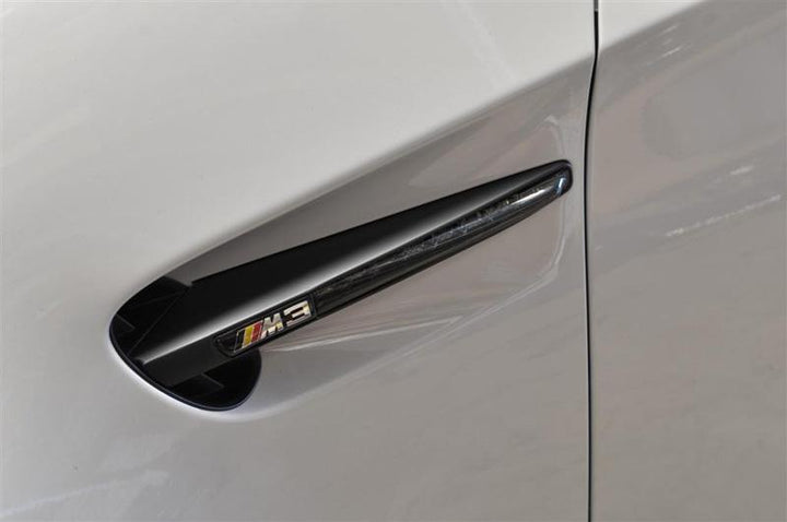2008 - 2012 BMW 3 Series E90/E92/E93 M3 Clear or Smoke LED Fender Side Grill With Side Marker Light, Optional TriColor / Monochrome Badges