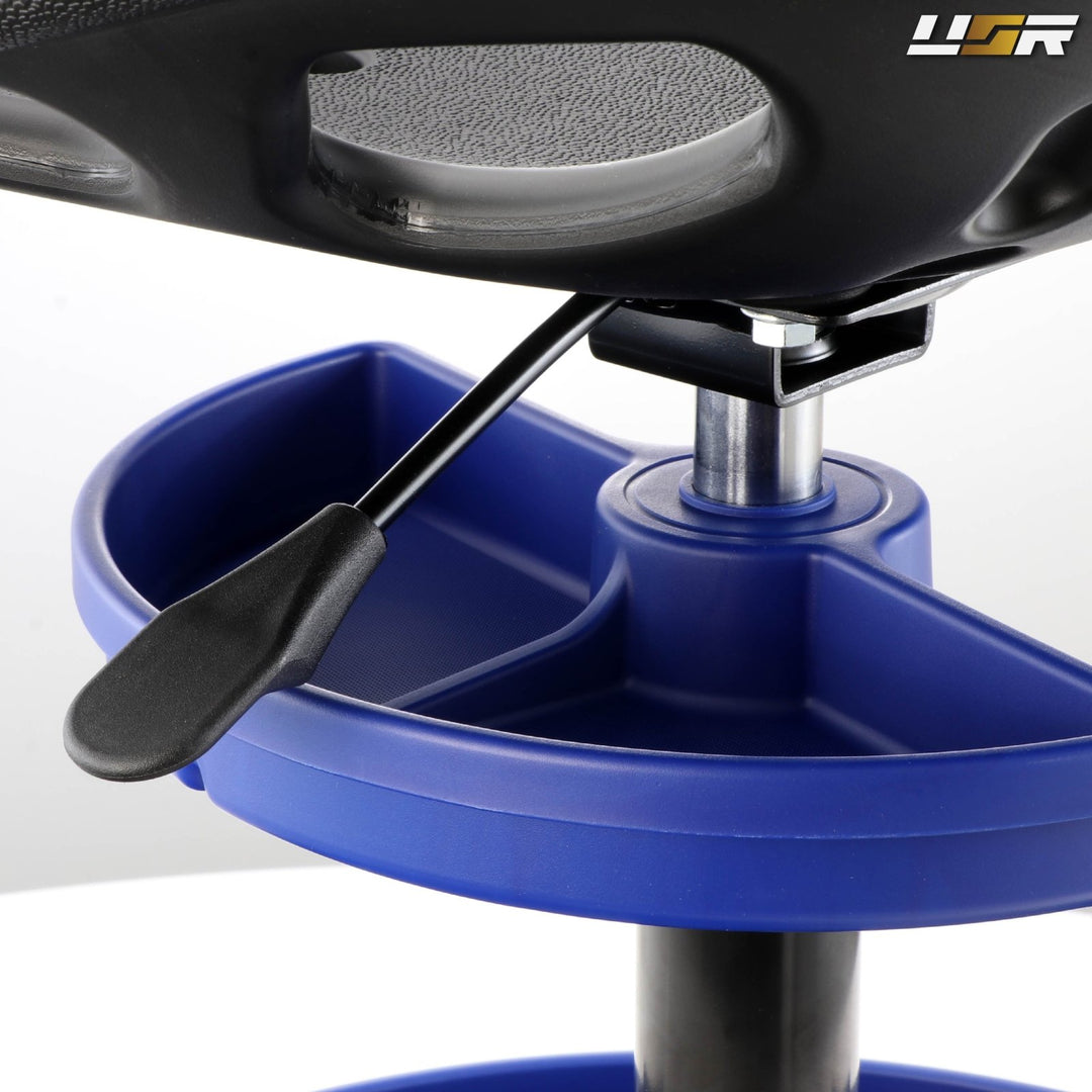 Adjustable Swivel Creeper Garage Seat with Storage Trays