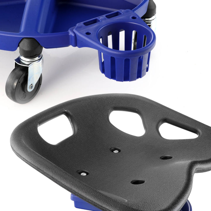 Adjustable Swivel Creeper Garage Seat with Storage Trays