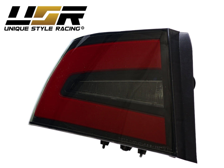 2004 - 2008 Acura TL NSX Style Black Housing Smoke Lens Red Diffuser LED Light Bar Tail Light
