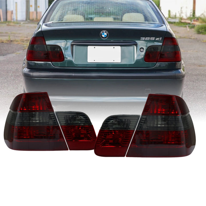 2002-2005 BMW 3 Series E46 4D Sedan Euro OEM Style Red/Clear or Red/Smoke Tail Light
#lens-color_red-smoke-lens
