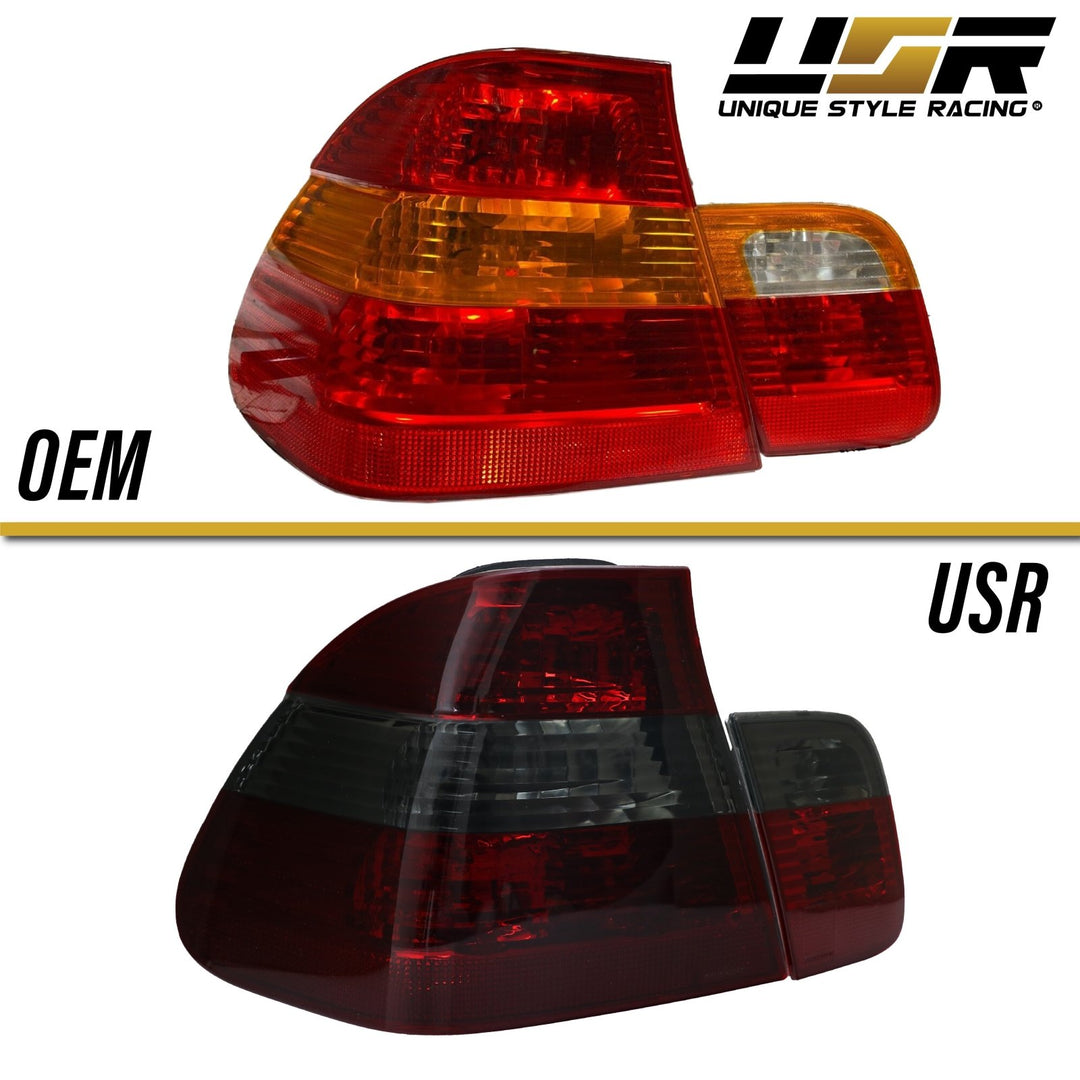 2002-2005 BMW 3 Series E46 4D Sedan Euro OEM Style Red/Clear or Red/Smoke Tail Light
#lens-color_red-smoke-lens