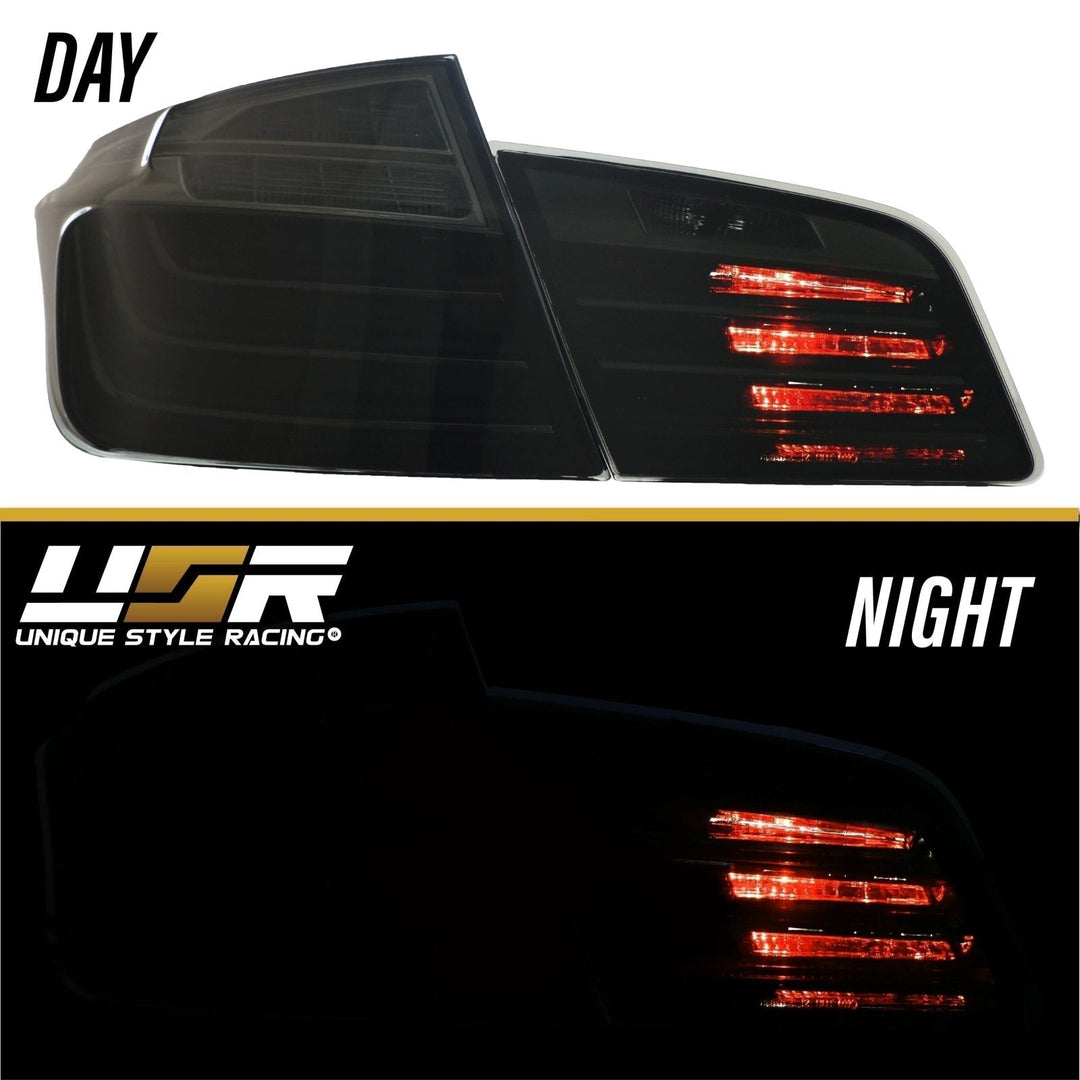 2011 - 2016 BMW F10 5 Series 4D Sedan OEM LCI Blackline Style Smoke Lens LED Tail Light