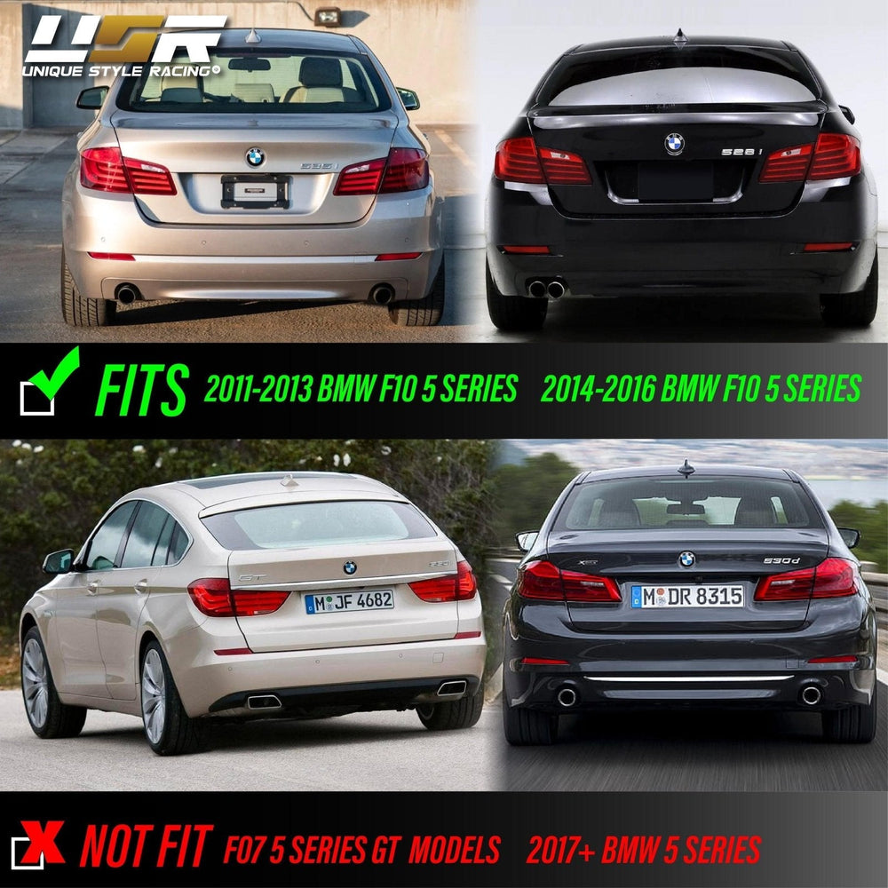 2011 - 2016 BMW F10 5 Series 4D Sedan OEM LCI Blackline Style Smoke Lens LED Tail Light