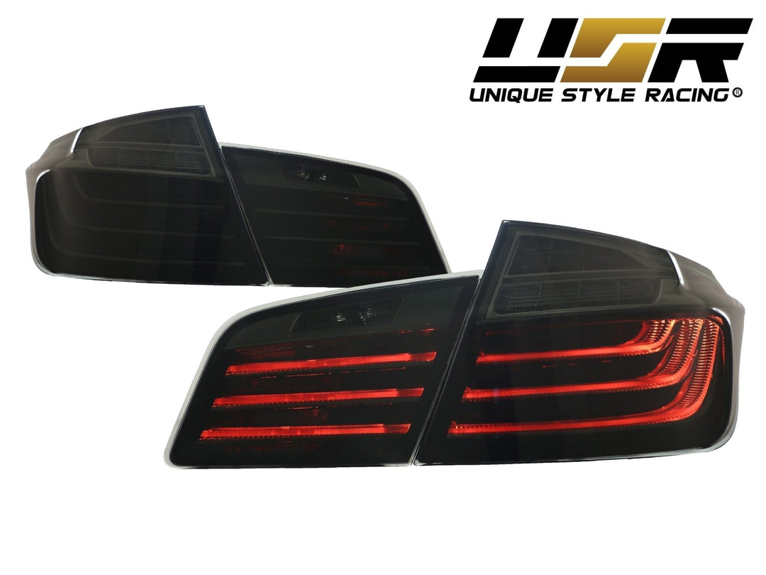 2011 - 2016 BMW F10 5 Series 4D Sedan OEM LCI Blackline Style Smoke Lens LED Tail Light