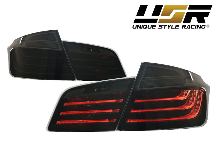 2011 - 2016 BMW F10 5 Series 4D Sedan OEM LCI Blackline Style Smoke Lens LED Tail Light