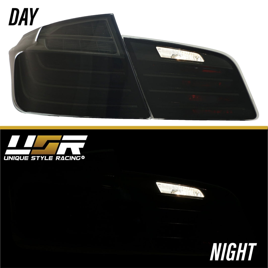 2011 - 2016 BMW F10 5 Series 4D Sedan OEM LCI Blackline Style Smoke Lens LED Tail Light