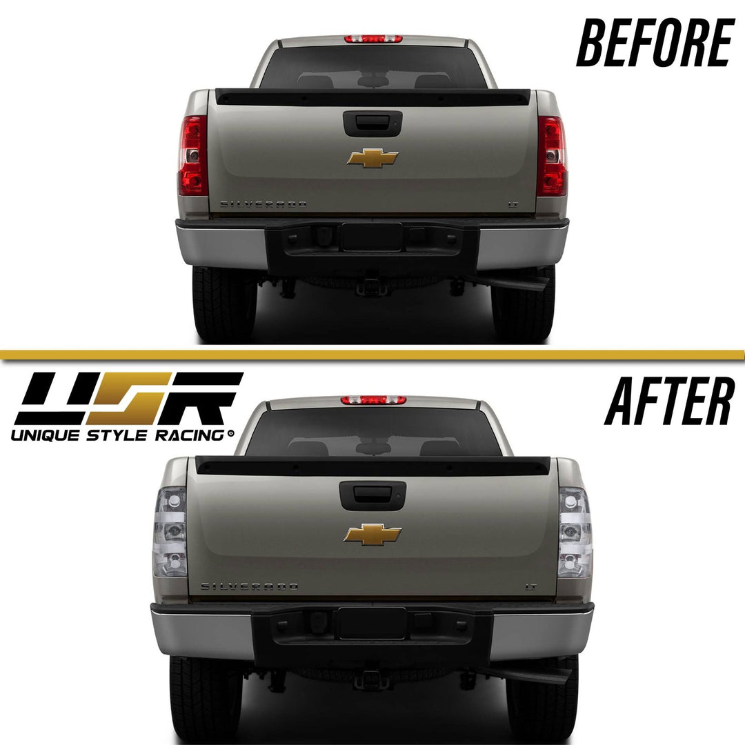 2007-2014 Chevy Silverado Pickup / 2007-2013 GMC Sierra Truck All Clear Lens Tail Lights