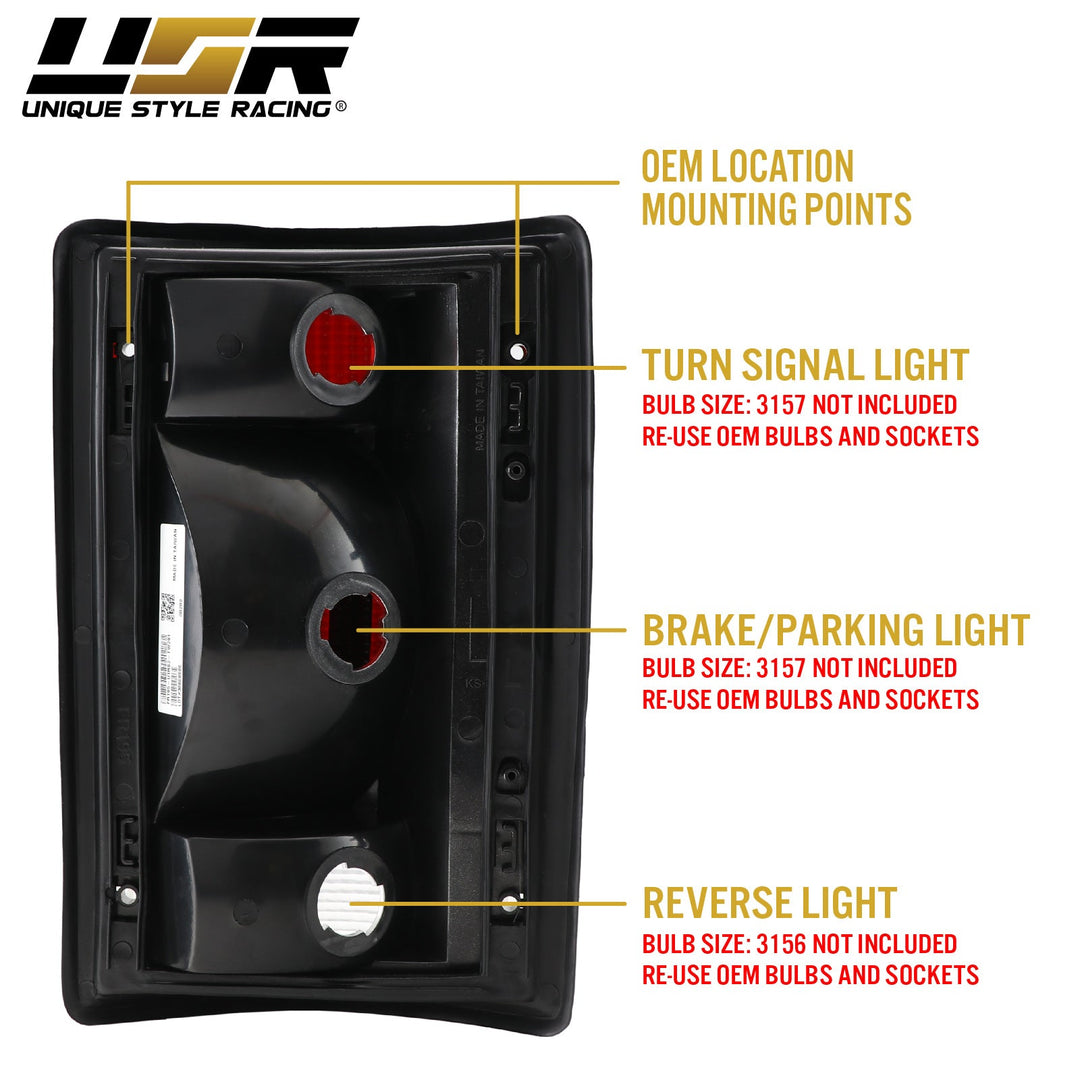 1992-2014 Ford Econoline Van E-150 / E-250 / E-350 & 2000-2005 Ford Excursion Dark Red Smoke Lens Tail Lights