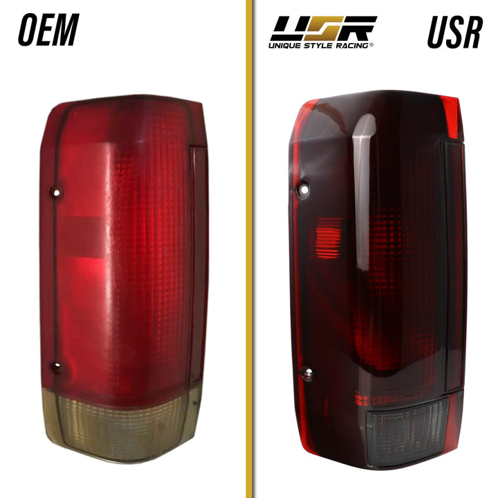 1990-1996 Ford F-150 / F250 / F350 Super Duty Truck & 1990-1996 Bronco Dark Red Smoke Lens Tail Lights