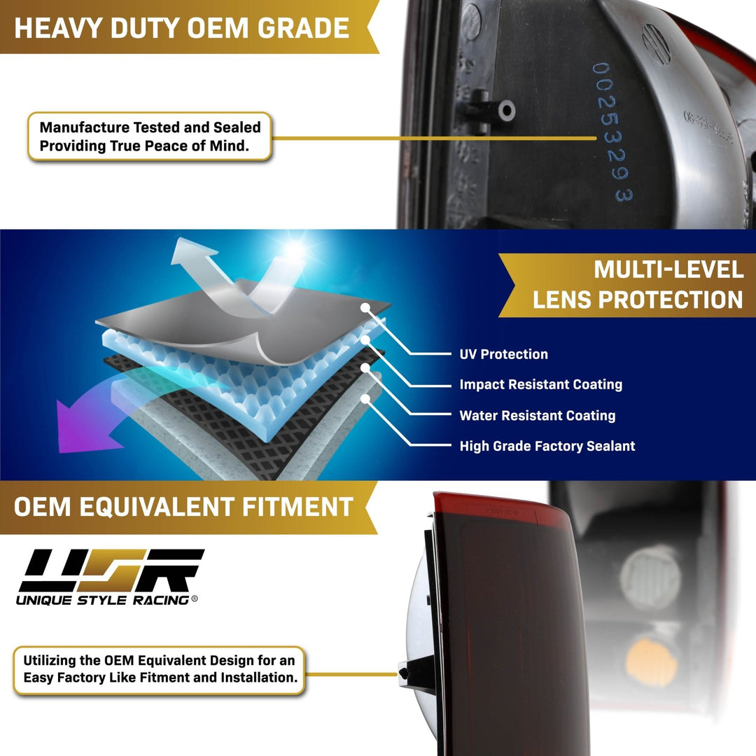 1993-1997 Ford Ranger Pickup Truck Dark Red Smoke Lens Tail Lights