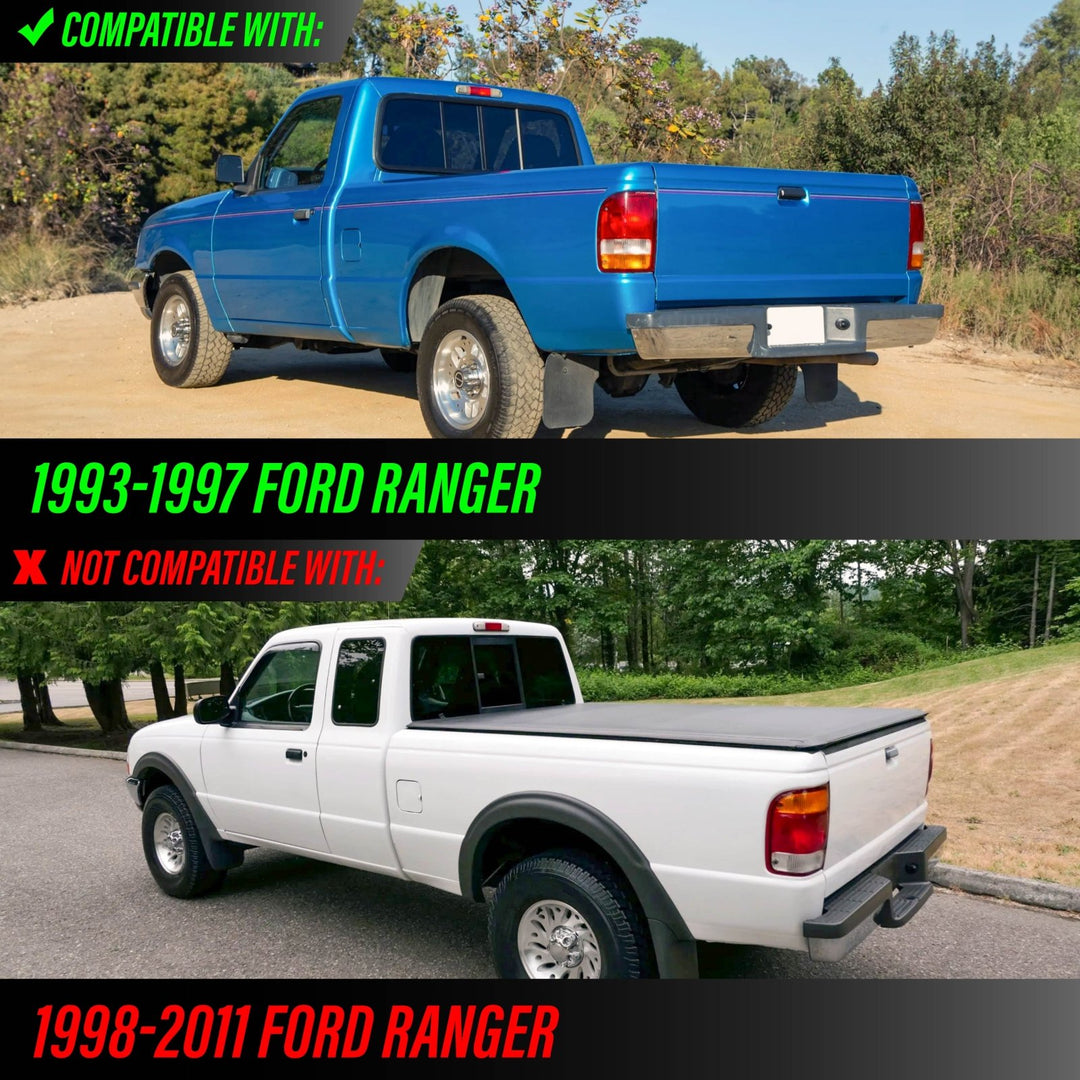 1993-1997 Ford Ranger Pickup Truck Dark Red Smoke Lens Tail Lights