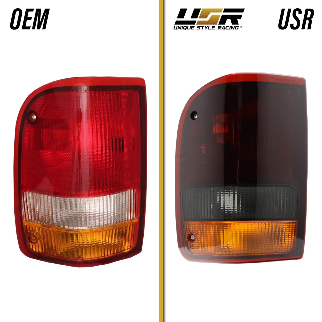 1993-1997 Ford Ranger Pickup Truck Dark Red Smoke Lens Tail Lights