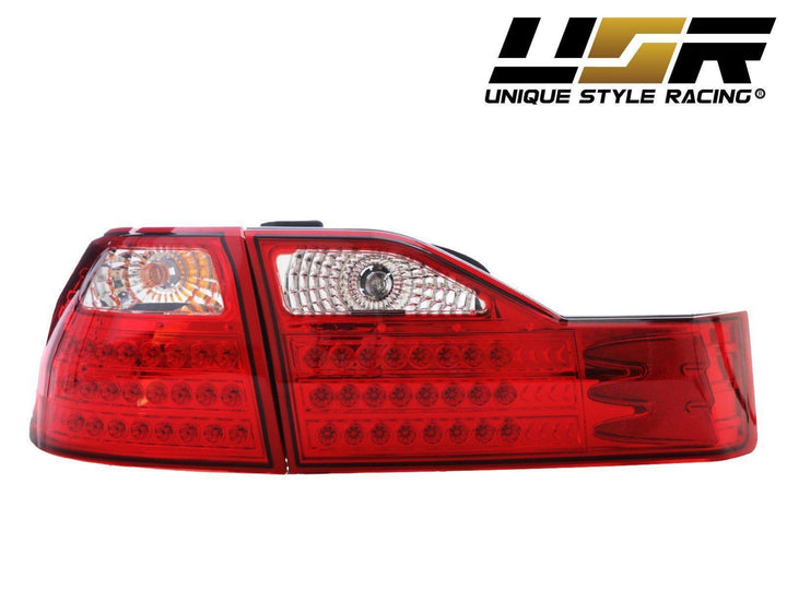 2001 - 2002 Honda Accord Sedan EX / V6 Red/Clear LED Tail Lights