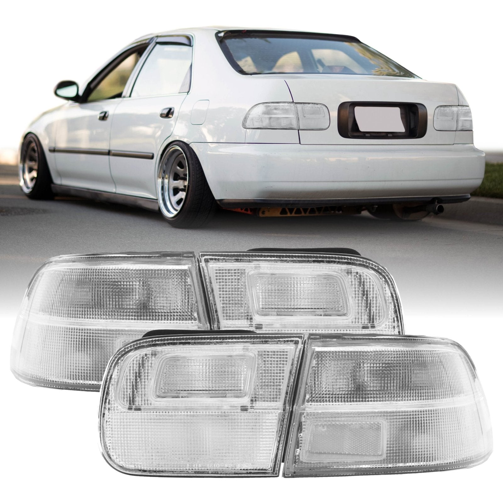 1992-1995 Honda Civic 2D & 4D JDM EG Style All Clear Lens Tail