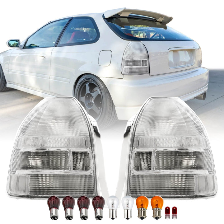 1996-2000 Honda Civic 3D Hatchback EK JDM SiR Style All Clear Lens Tail Light
#light-source_incandescent