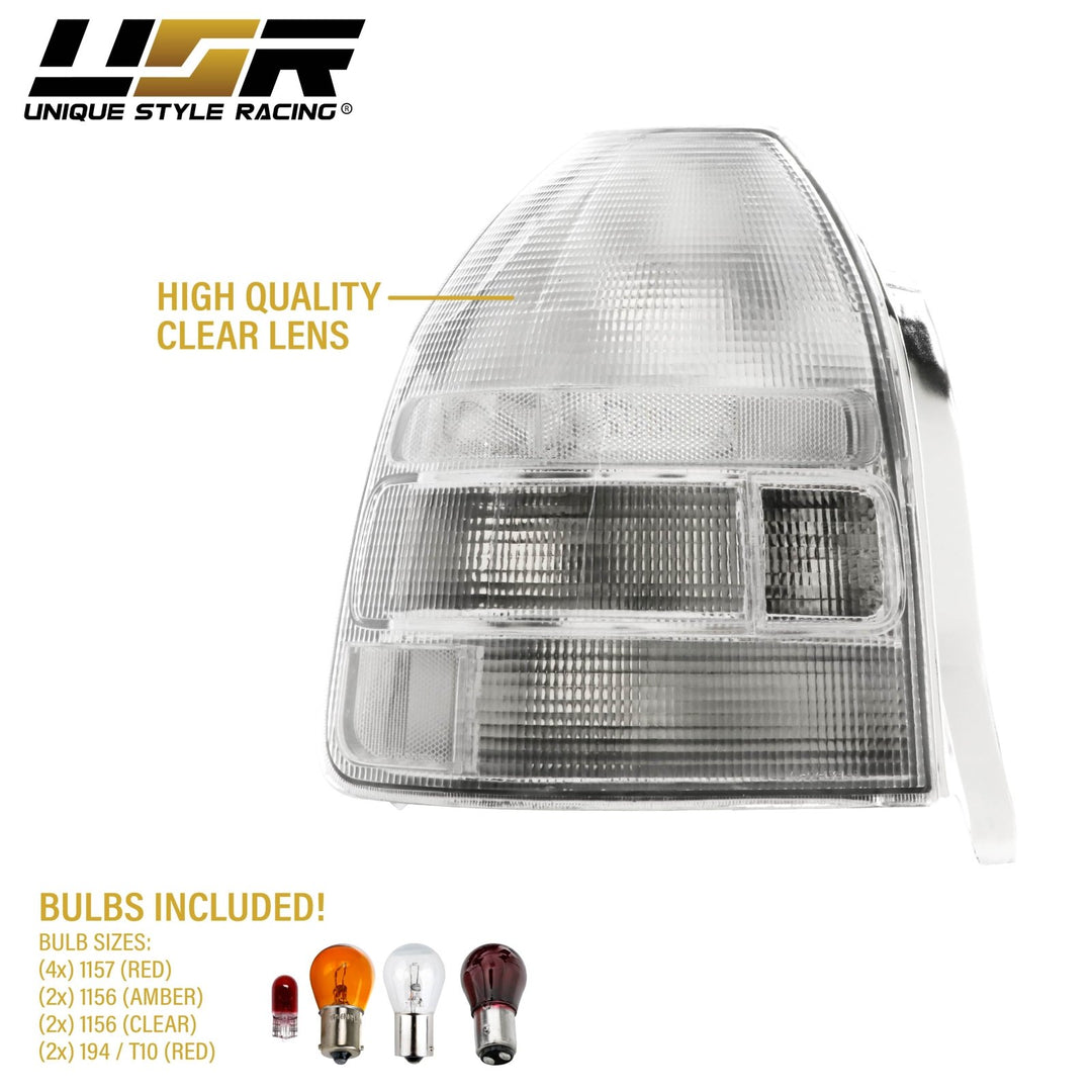 1996-2000 Honda Civic 3D Hatchback EK JDM SiR Style All Clear Lens Tail Light
#light-source_incandescent