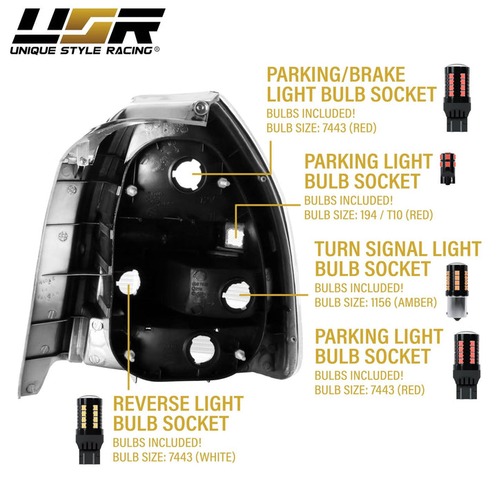 1996-2000 Honda Civic 3D Hatchback EK JDM SiR Style All Clear Lens Tail Light
#light-source_led