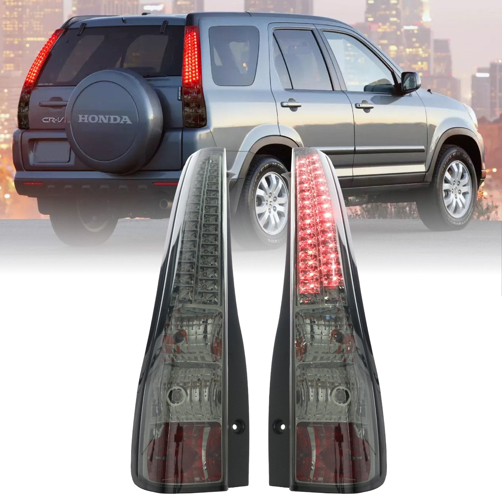 Black Headlights For 2005-2006 Honda CR-V (Japan Made) – Driver & Passenger Side – DTMOTO