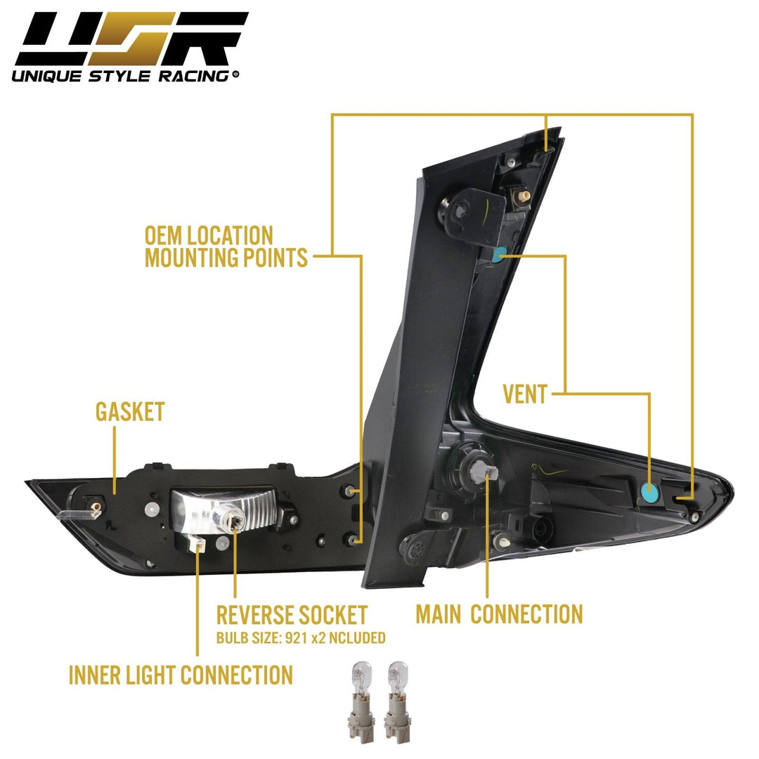 2017 - 2022 Honda CR - V Black Housing Clear Lens LED 4 Piece Tail Lights