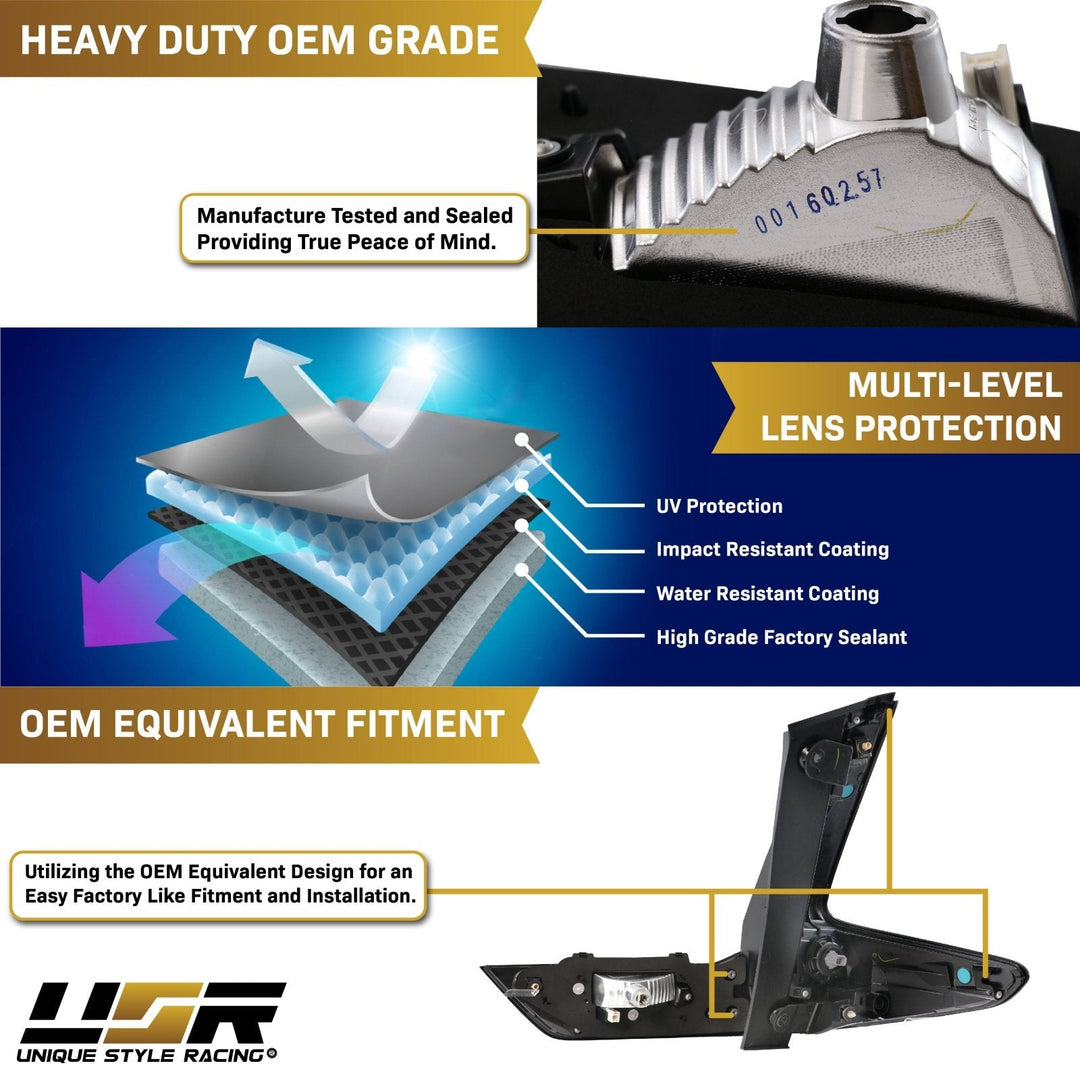 2017 - 2022 Honda CR - V Black Housing Clear Lens LED 4 Piece Tail Lights