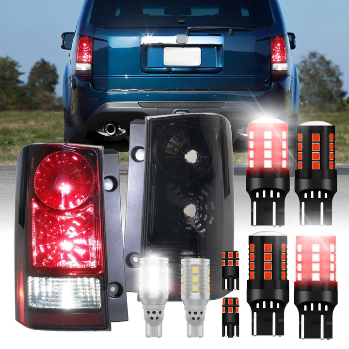 2009 - 2015 Honda Pilot Light Smoke Lens Black Chrome Housing Tail Light
#light-source_led