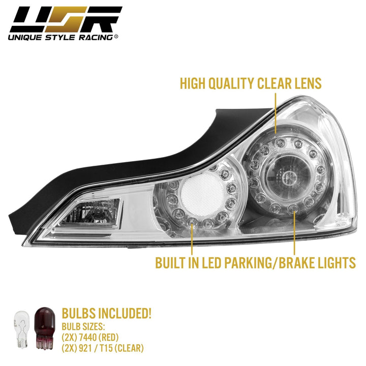 2008 - 2013 Infiniti G37 & 2014 - 2015 Infiniti Q60 2 Door Coupe All Clear Lens Tail Lights
#light-source_halogen