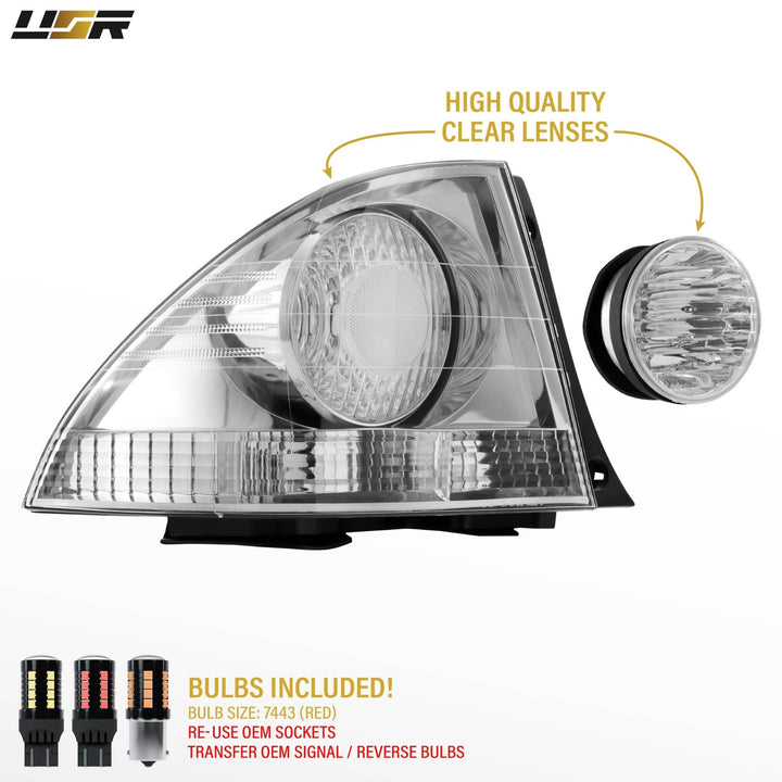 2001-2005 Lexus IS300/IS200 All Clear Lens 4 Piece Tail Lights
#light-source_led