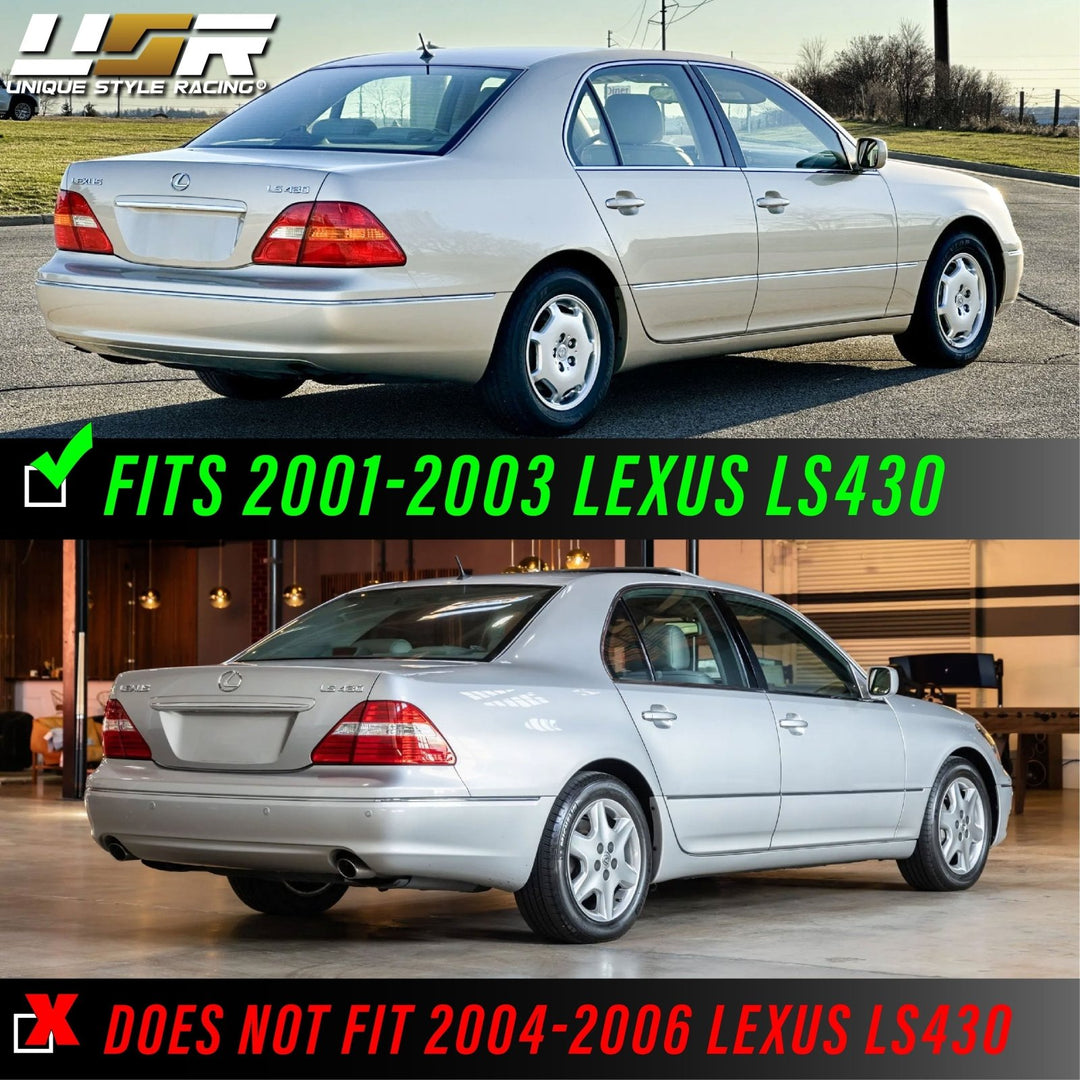 2001 - 2003 Lexus LS430 JDM Style Red/Clear LED Rear Tail Light Set