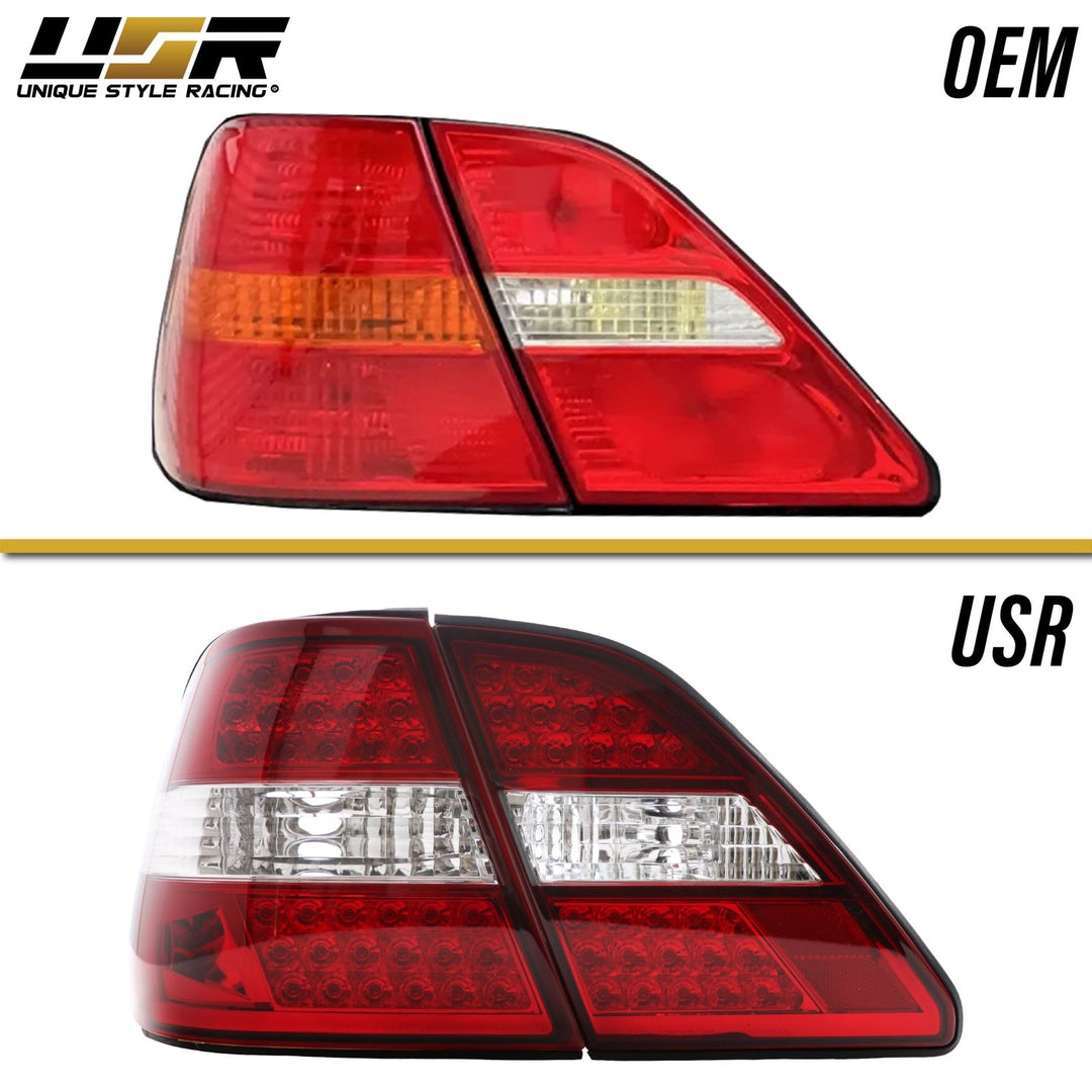 2001 - 2003 Lexus LS430 JDM Style Red/Clear LED Rear Tail Light Set