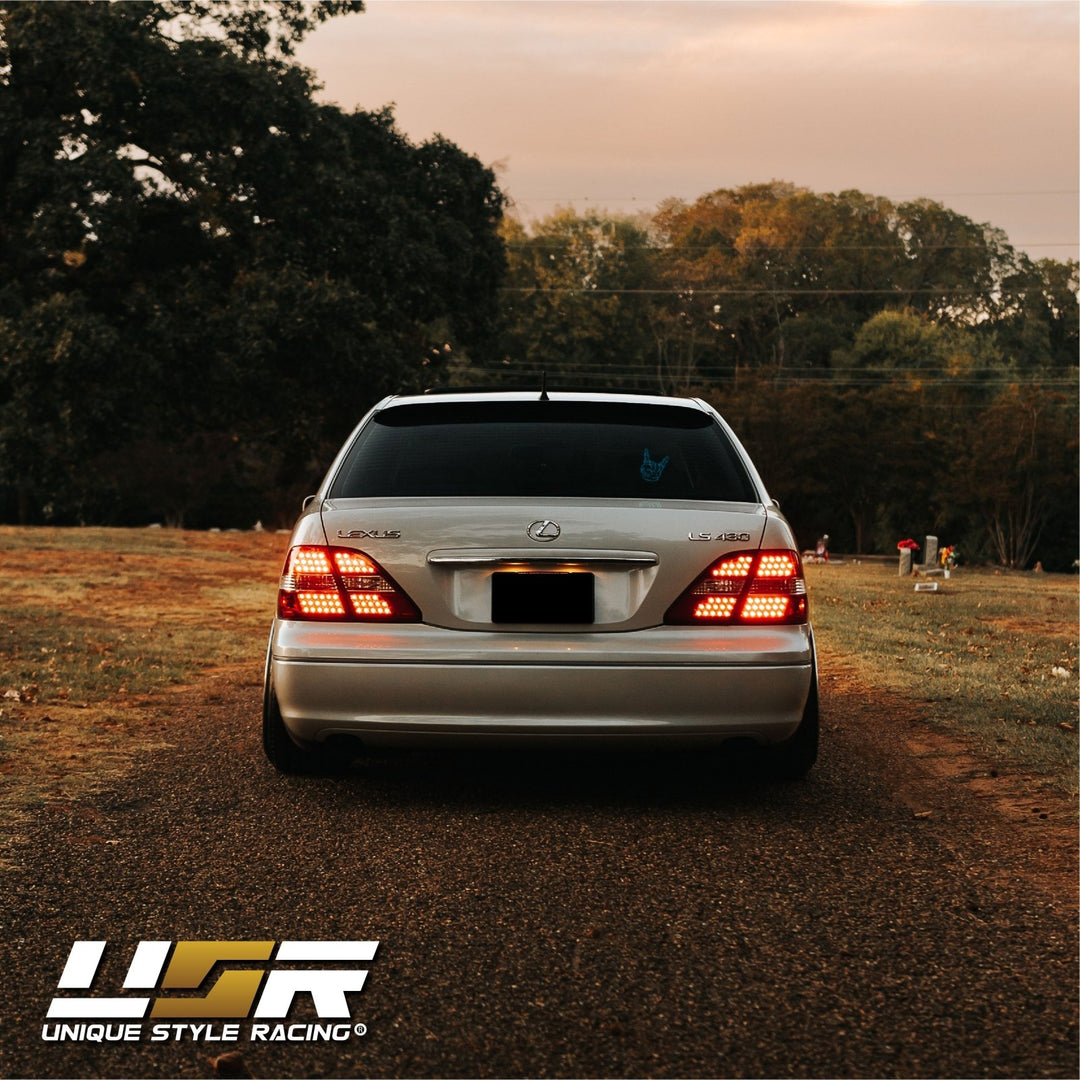 2001 - 2003 Lexus LS430 JDM Style Red/Clear LED Rear Tail Light Set