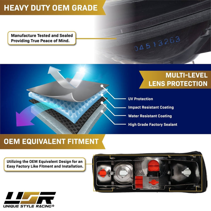 1981 - 1991 Mercedes Benz S Class W126 Euro Smoke Lens Tail Light