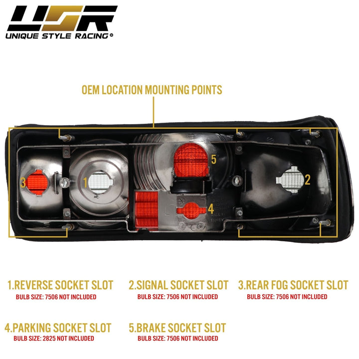 1981 - 1991 Mercedes Benz S Class W126 Euro Smoke Lens Tail Light