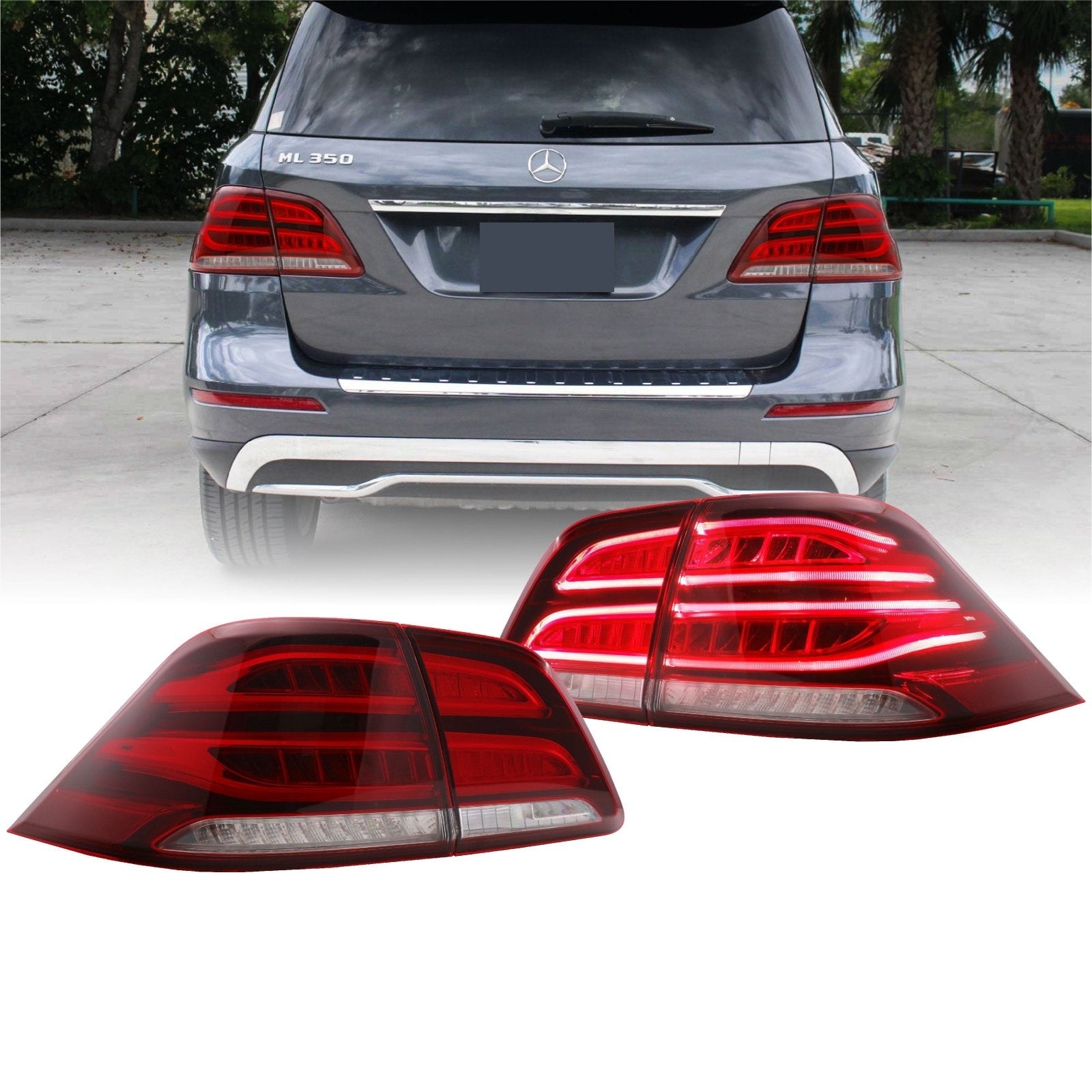 2012-2015 Mercedes ML Class W166 OEM GLE Style 4PC LED Tail Light 