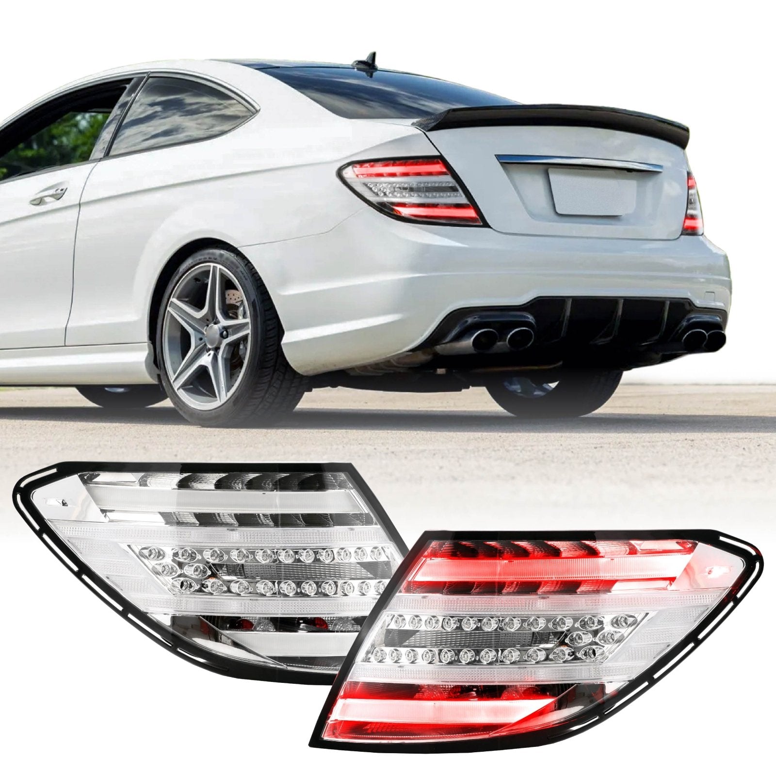 2008-2014 Mercedes W204 C Class Facelift Style All Clear Lens LED