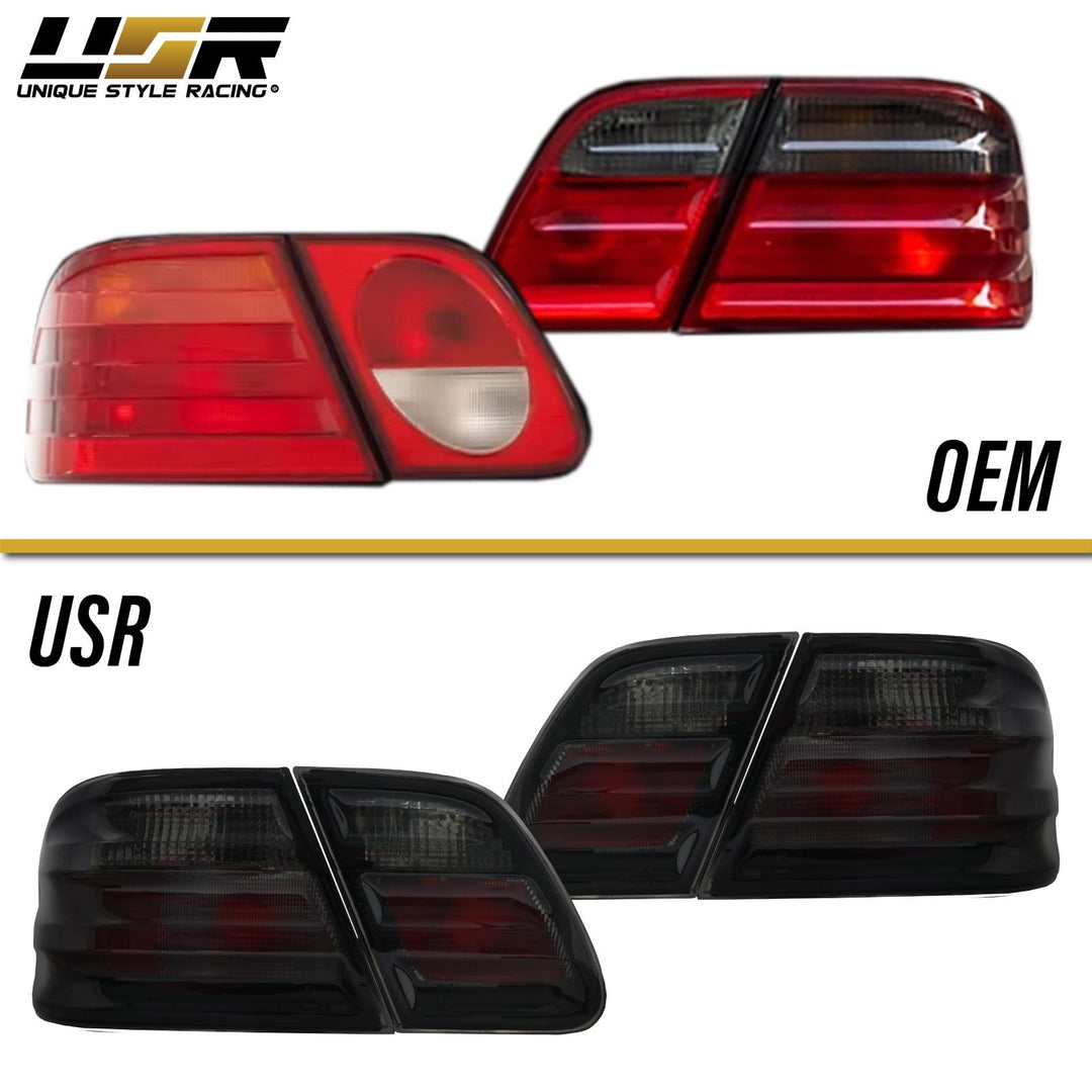 1996 - 2002 Mercedes E Class W210 4D Sedan Euro OE Facelift Style Smoke Lens 4 Pieces Tail Lights