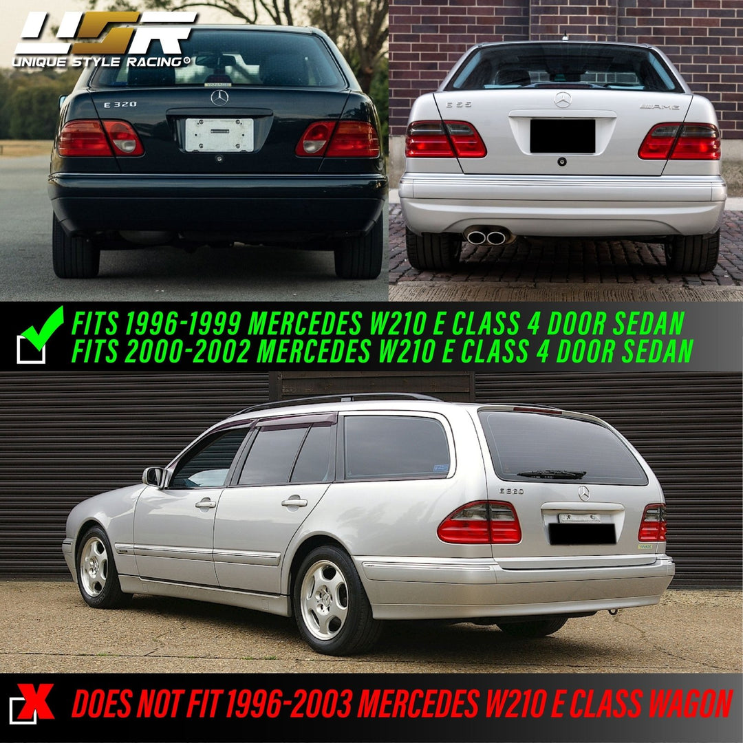 1996 - 2002 Mercedes E Class W210 4D Sedan Euro OE Facelift Style Smoke Lens 4 Pieces Tail Lights