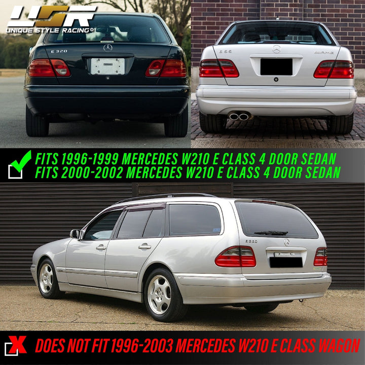 1996 - 2002 Mercedes E Class W210 4D Sedan Euro OE Facelift Style Smoke Lens 4 Pieces Tail Lights